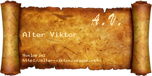 Alter Viktor névjegykártya